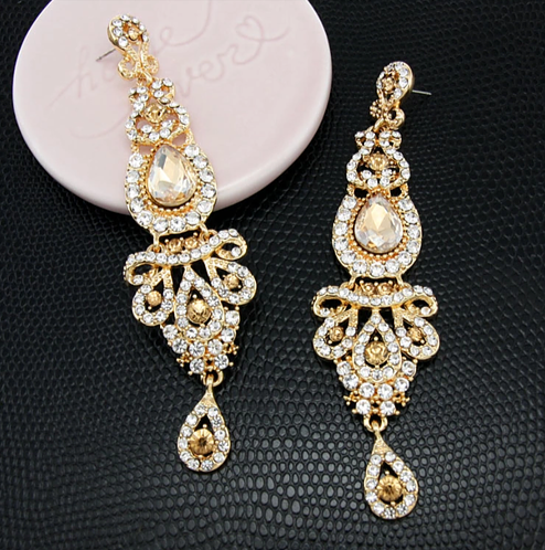 Plus Size - Gold Chandeliers Earrings - Majority Full Figured Fashion