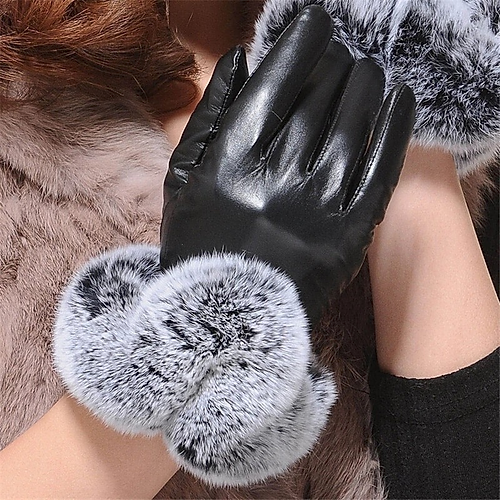 Plus Size - Faux Leather Fur Gloves (Order Only) - Majority Full Figured Fashion