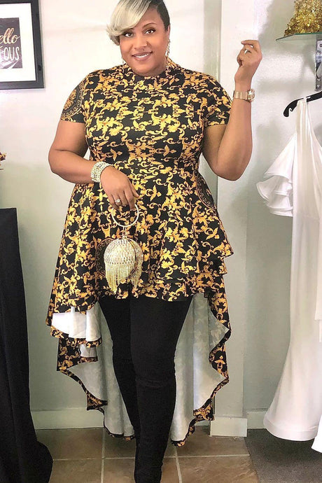 Plus Size - Gold Leaf Top - Majority Full Figured Fashion