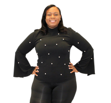 Load image into Gallery viewer, Plus Size - Black Pearl Top - Majority Full Figured Fashion