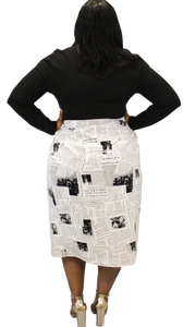 Plus Size - "Read All About It" Skirt - Majority Full Figured Fashion