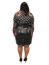 Load image into Gallery viewer, Plus Size - Black Faux Leather Skirt - Majority Full Figured Fashion