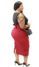 Load image into Gallery viewer, Plus Size - Burgundy High Waist Skirt - Majority Full Figured Fashion