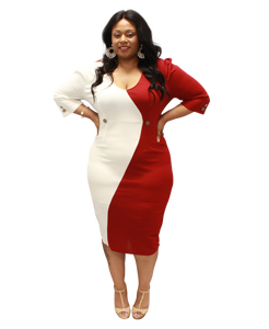 Plus Size - Color Block Dress - Majority Full Figured Fashion