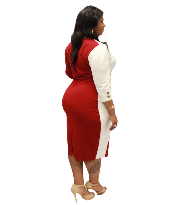 Plus Size - Color Block Dress - Majority Full Figured Fashion