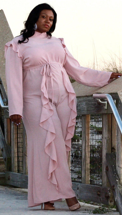 Plus Size - Pink Ruffled Jumper - Majority Full Figured Fashion