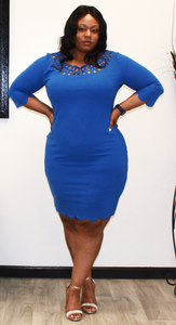 Plus Size - Blue Scallop Dress - Majority Full Figured Fashion