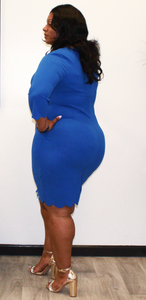 Plus Size - Blue Scallop Dress - Majority Full Figured Fashion
