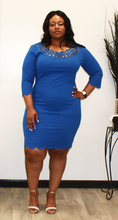 Load image into Gallery viewer, Plus Size - Blue Scallop Dress - Majority Full Figured Fashion