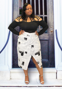 Plus Size - "Read All About It" Skirt - Majority Full Figured Fashion