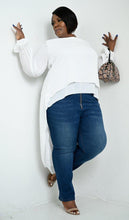 Load image into Gallery viewer, Plus Size - White High Low Top - Majority Full Figured Fashion