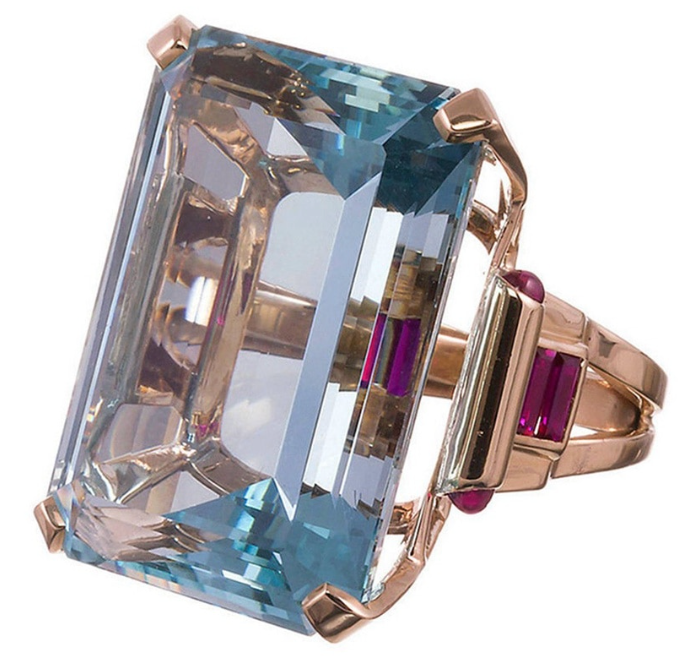 Plus Size - Blue and Pink Rose Gold Ring - Majority Full Figured Fashion