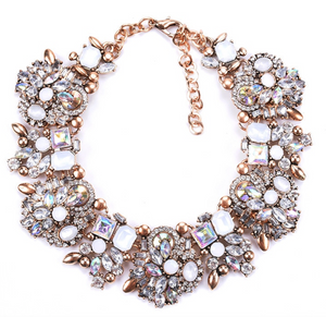 Plus Size - Crystal Bib Necklace - Majority Full Figured Fashion