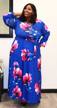 Load image into Gallery viewer, Plus Size - Blue Floral Maxi - Majority Full Figured Fashion