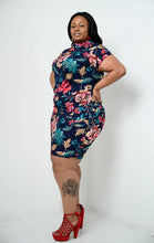 Load image into Gallery viewer, Plus Size - Floral Mock Neck Dress - Majority Full Figured Fashion