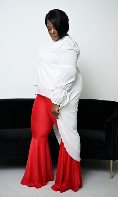 Plus Size - Red Ultra Flare Pants - Majority Full Figured Fashion