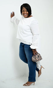 Plus Size - White High Low Top - Majority Full Figured Fashion